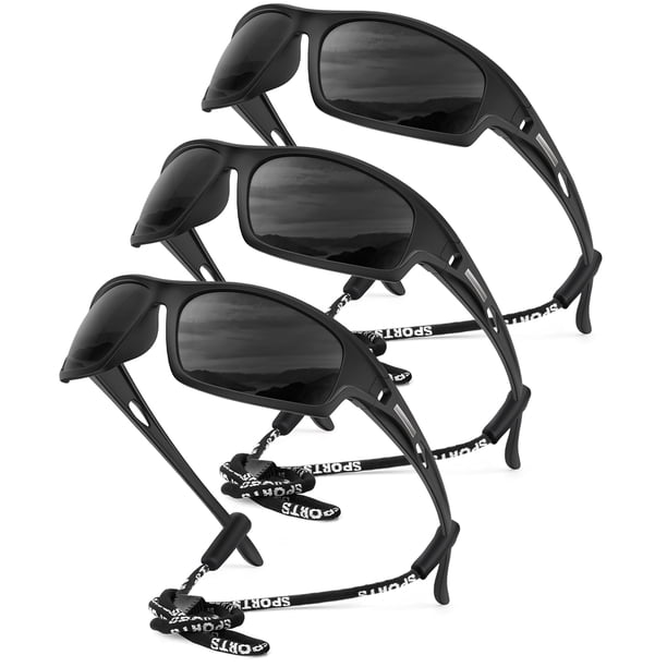 Gafas de sol polarizadas QALLY para hombre, deportivas, con protección UV400
