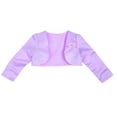 thumbnail image 3 of Manyakai Toddler Girls Satin Cardigan Bolero Long Sleeve Shrug Jacket Wedding Party Dress Cover Up Purple 7-8, 3 of 5