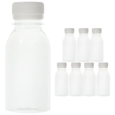 

8Pcs Juice Bottles with Caps Reusable Clear Bottle Empty Plastic Bottles with Caps