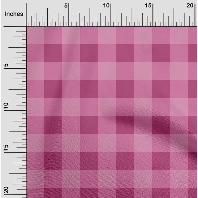 oneOone Polyester Lycra Fabric Gingham Check Print Fabric By The Yard 56 Inch Wide