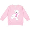 thumbnail image 2 of Inktastic Polar Bear, White Bear, Ice Skating Bear, Scarf Toddler Sweatshirt, 2 of 4