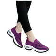 thumbnail image 3 of Sngxgn Women's Slip On Walking Shoes Lightweight Breathable Mesh Outdoor Sneakers Gym Work Tennis Shoes(Purple,8), 3 of 7