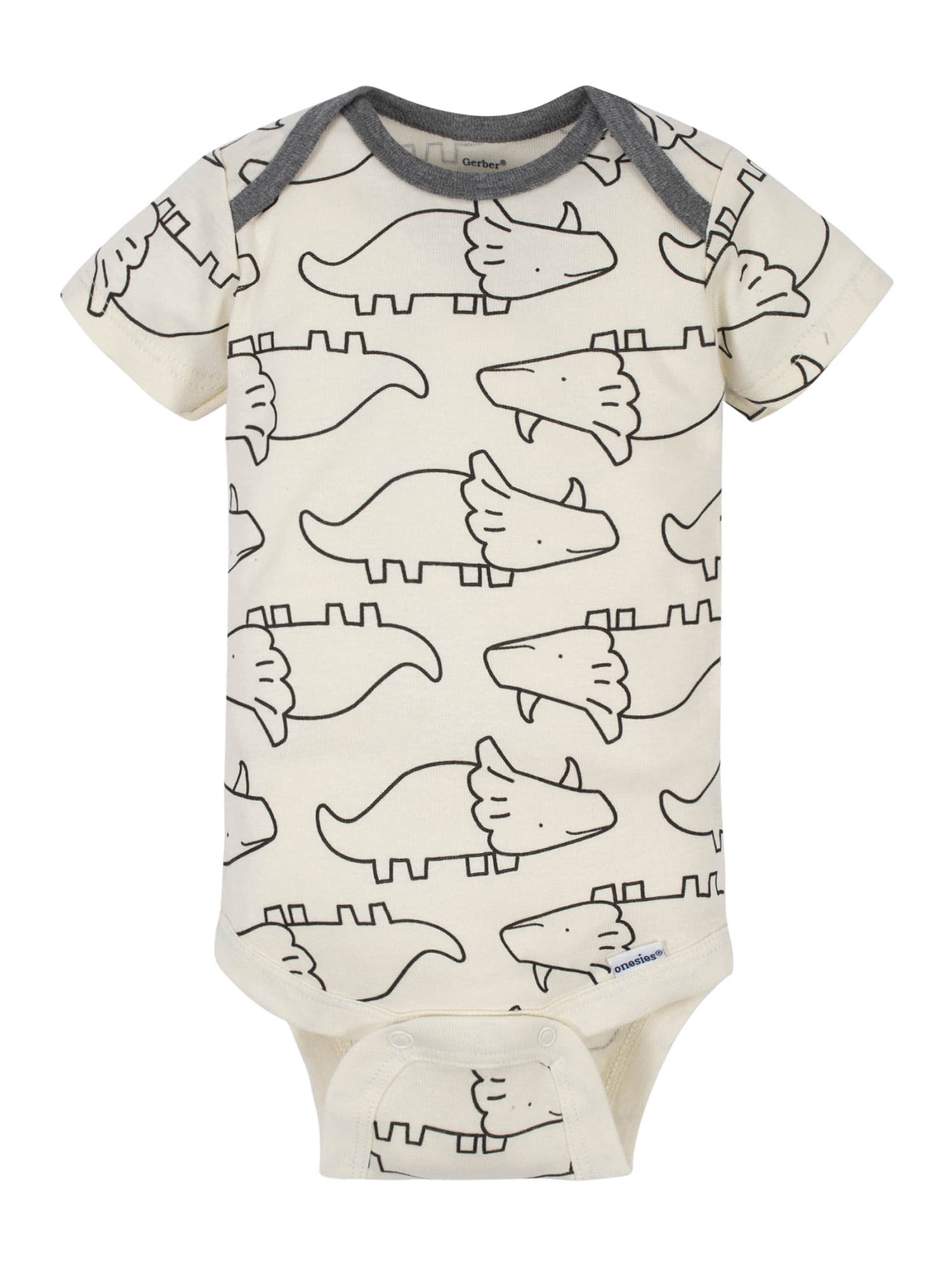 Gerber Organic Cotton Baby Boy Dino Bodysuit, 3 Pack