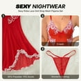 thumbnail image 6 of LWP Women Sexy Lace Chemise Sleepwear Mesh Nightgown Lingerie Babydoll Dress, 6 of 10