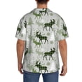thumbnail image 3 of Kdxio Men's Hawaiian Shirt for Men Short Sleeve Shirt green plaid Moose tree Summer Casual Holiday Beach Button Down T-Shirts, 3 of 5