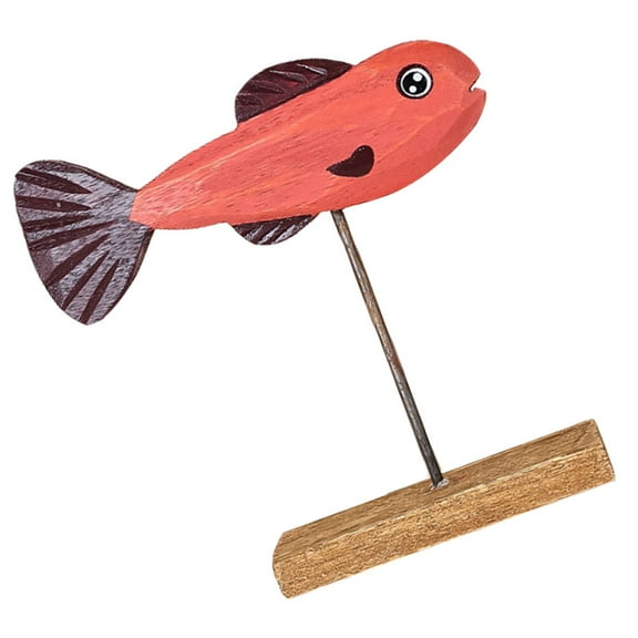 WEUVEB Wooden Fish Decor for Festive Atmosphere 1Pcs 6.1x4.7in