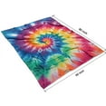 thumbnail image 4 of Colorful Rainbow Tie Dye Spiral Pattern Blanket,Comfortable Soft Flannel Throw Blanket,All Season,Warm Lightweight Blankets for Sofa Bed Couch Living Room Chair,60"x80", 4 of 4