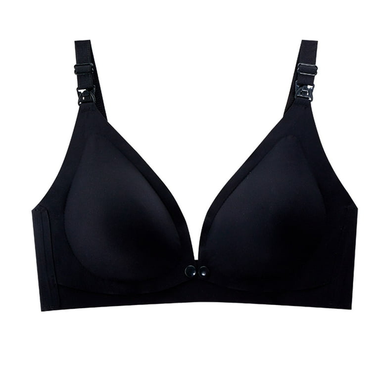 Quealent Womens Bras Comfortable Women’s Push Up Underwire Bra Super Padded  T Shirt Bra (Black,XL)