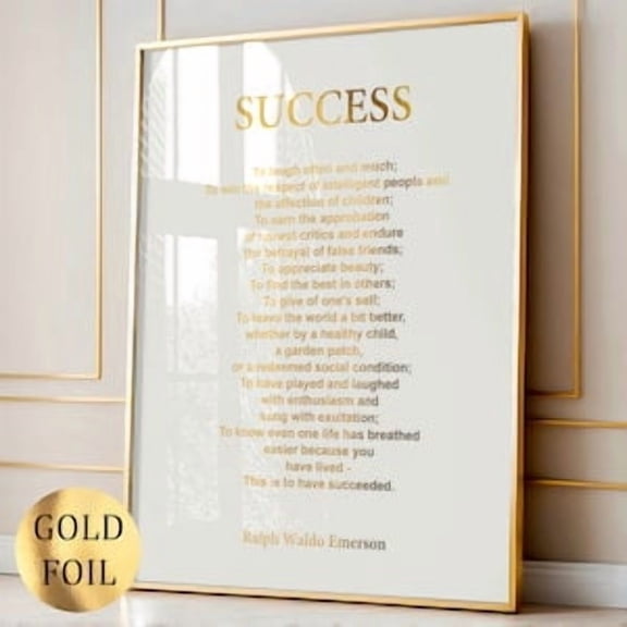 Ralph Waldo Emerson Success Poem Poster, Poster Home Decor , Poster Print Only