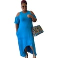 thumbnail image 4 of Women's Plus-Size Asymmetric Cut Out Shoulder Maxi Dress, 4 of 4