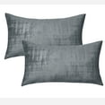 thumbnail image 5 of Home Soft Things Textured Velvet Decorative Throw Pillow Covers Soft Velvety Pillow Cases Cushion Covers, No Pillow Insert, Set of 2, - Flint Gray - 14" x 26" LUMBAR, 5 of 5