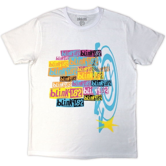 Blink-182 Unisex T-Shirt Multi Stacked Logo (White)