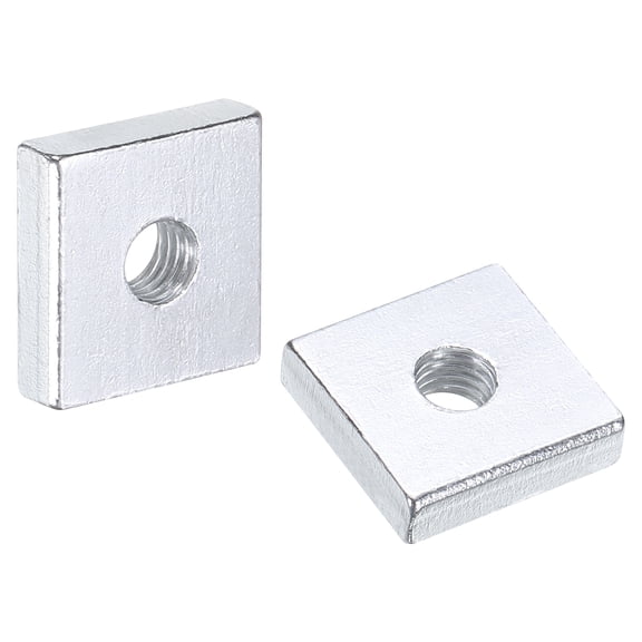 25Pack M5x14mmx4mm Square Nuts, Carbon Steel Zinc Plated Coarse Thread Nuts