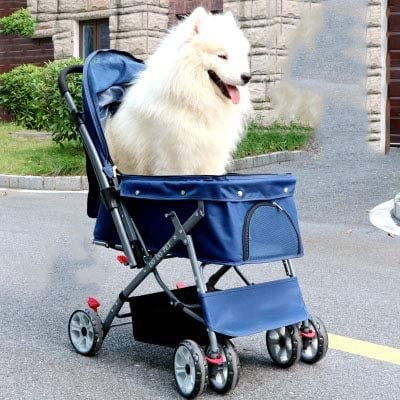 Four-Wheeled Dog Stroller Reversible Pet Trolley Foldable Load 25Kg