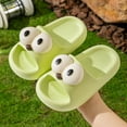 thumbnail image 4 of Staki Toddler Slides Boys Cloud Slides for Kid Shower Slippers Bathroom Pool Sandals Boys Comfy Thick Sole Slippers Summer Non-Slip Beach Shoes(Green,12 Little Kid), 4 of 6