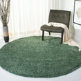 thumbnail image 2 of SAFAVIEH August Sophia Solid Shag Area Rug, Green, 4' x 4' Round, 2 of 7