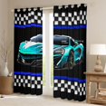 thumbnail image 2 of Feelyou Fashion Racing Car Blackout Curtains Set of 2 (52x84 Each) for Boys, Modern Extreme Sports Window Curtains, Checkered Flag Curtains and Drapes, Blackout Curtains Room Decor, 2 of 6
