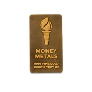 MONEY METALS MINT Money Metals 1/100 Troy Oz Gold Bar, .9999 Pure