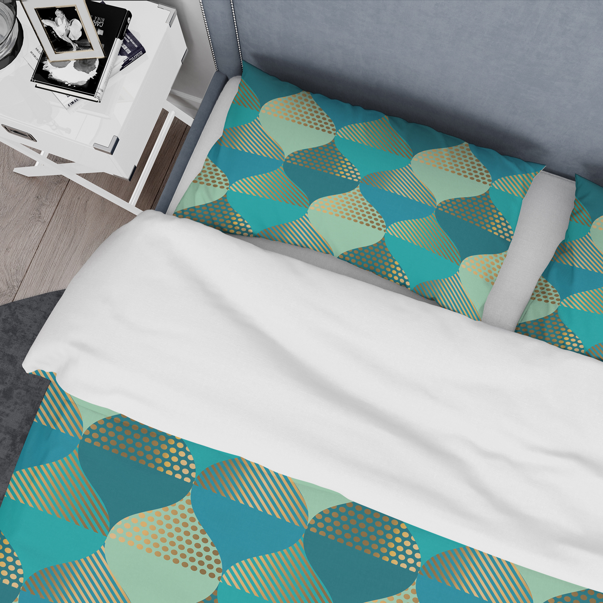 Designart 'Luxury Retro Drops I' Mid-Century Modern Duvet Cover Set