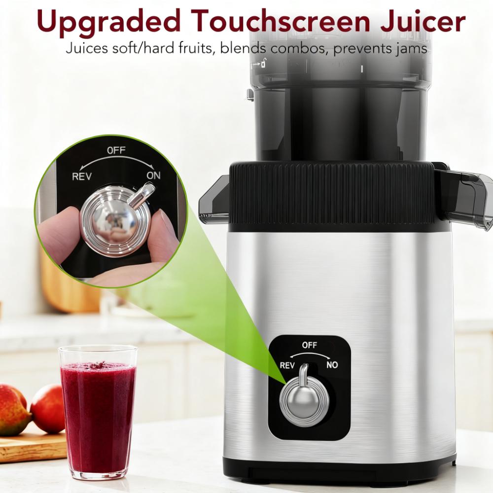KNDKO Clod Press Juicer, 4.35" Wide Feed Chute Juicer Machine, Slow Masticating Juicer for Whole Vegetables & Fruits