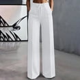thumbnail image 6 of Favoffer Women Dress Wide Leg Pants High Waist Draped Straight Tube Solid Color Solid Color Functional Side Pockets Business Tailored Slacks for Office Daily Commute, 6 of 9