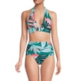 thumbnail image 3 of Anne Cole Women's Zesty Tropical Printed Ring Halter Swim Top (XS, Multi), 3 of 4
