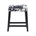 thumbnail image 4 of Linon Walt 24" Cow Print Counter Stool with Nailhead Trim in Black Wooden Frame, 4 of 17