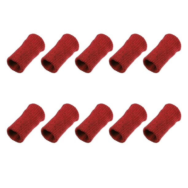 10 piezas de mangas transpirables para los dedos, soportes para los pulgares, protectores de compresión elásticos para relajar el dolor, la artritis, el dedo en gatillo, rojo