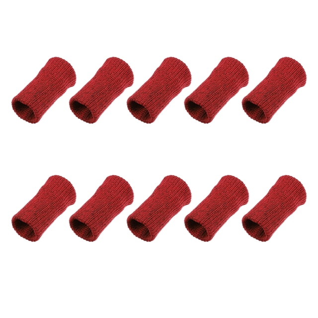 10 piezas de mangas transpirables para los dedos, soportes para los pulgares, protectores de compresión elásticos para relajar el dolor, la artritis, el dedo en gatillo, rojo
