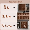 thumbnail image 5 of 60” Shoe Storage Bench with Deodorizer, Farmhouse Shoe Organizer Cabinet with Cushion Seat, 4 Doors, Adjustable Shelf for Entryway, Bedroom & Living Room, Gray, 5 of 7
