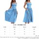 thumbnail image 2 of Vestido Largo Túnica Vestido ajustado de mujer Estilo sexy Vestido de encaje elegante Una línea Botón Traje de vacaciones Ygjytge L Azul para Mujer, 2 of 8