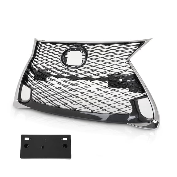 Front Grille Chrome Black Fit For 2016-17 Lexus GS200t/2016-20 GS350/2016-18 GS450h