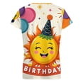 thumbnail image 6 of Happy Sun's Birthday Party! Women's Blouse Short Sleeve Women's Top T-Shirt Spring Summer Clothes, 6 of 7