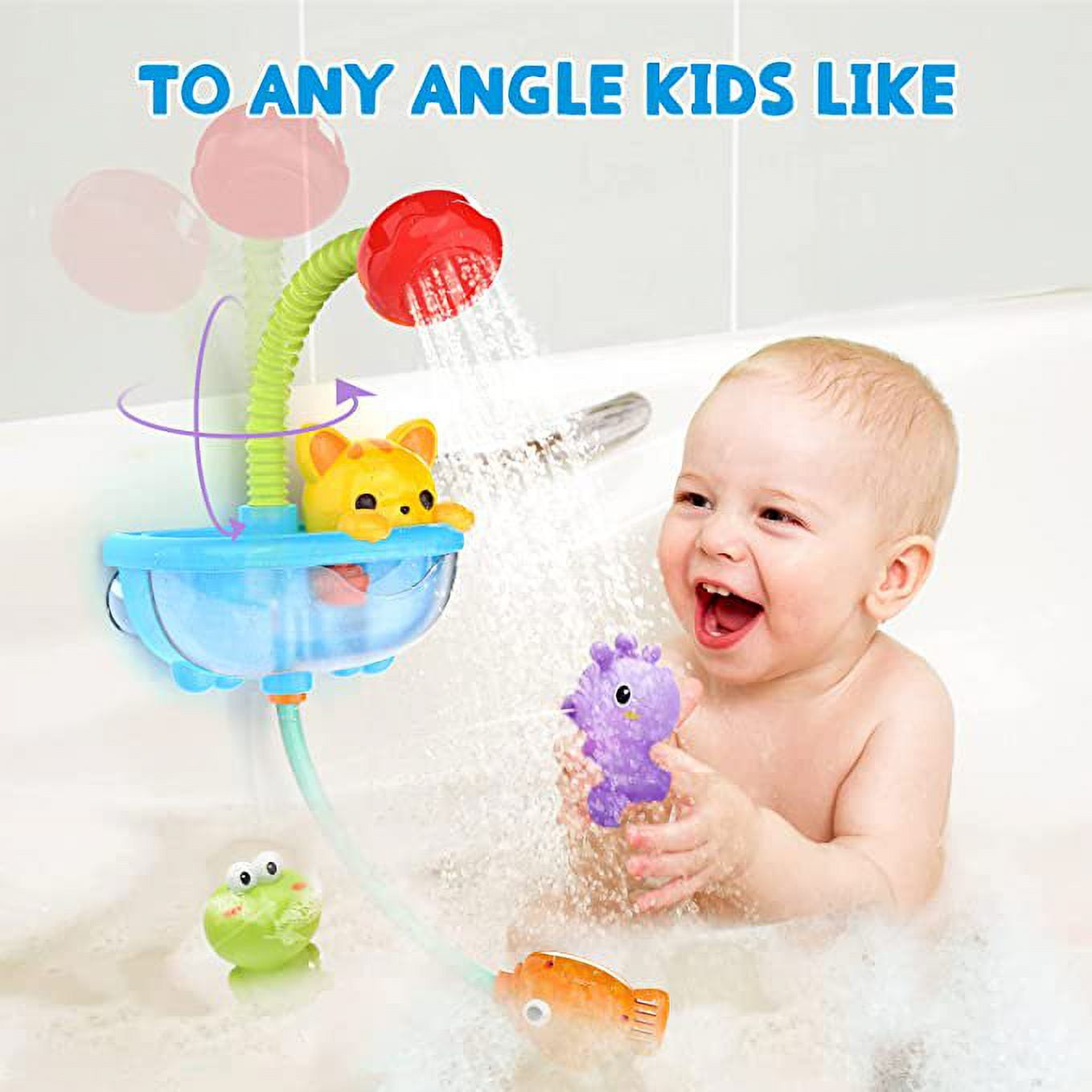 Jouet Bain Bébé, 4 Pièces Animaux Jouets Flottants, Jeux De Bain à Remonter Tortue Delfin Crabe