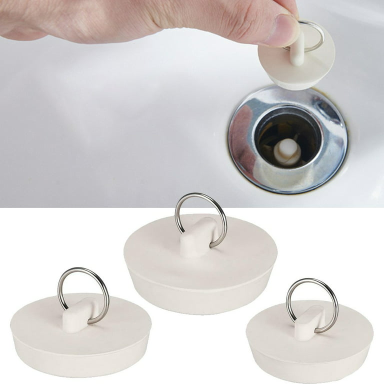 Bath Tub Drain Stoppers, 3Pcs Sink Bathtub Plug Rubber Kitchen Bathroom  Laundry Bar Water Stopper Seal with Hanging Ring for Shower Faucet Cover  Pool