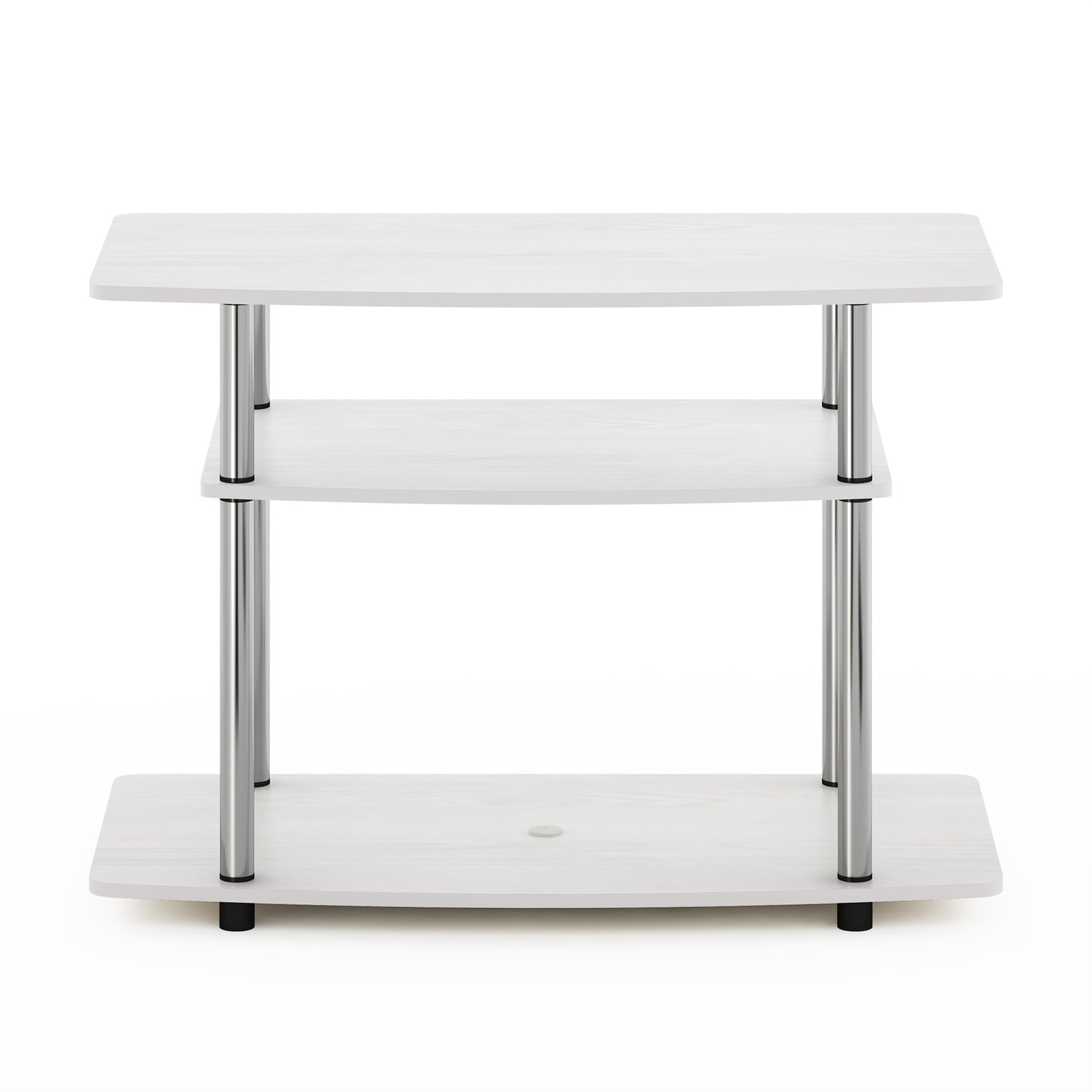 Furinno Turn-N-Tube No Tools 3-Tier TV Stands, White Oak/Chrome