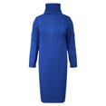 thumbnail image 4 of RMGVDSD Women's Turtleneck Oversized Long Sweater Dress Solid Color Casual Loose Long Sleeve Fall Winter Knit Dresses Trendy Casual Fall Sweater /Blue, 4 of 5
