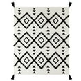 thumbnail image 4 of LR Home and Evette Rios Cream and Black Diamond Arrows Cotton Throw Blanket, 50" x 60", 4 of 9