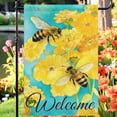 thumbnail image 6 of Spring Bee Welcome Garden Flag, Watercolor Yellow Floral Yard Flag, Double Sided Outdoor Decor for Patio Lawn, 28x40in, 6 of 6