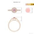 thumbnail image 5 of ANGARA Natural 0.1 Ct. Amethyst with Diamond Halo Ring in 14K Rose Gold for Women (Ring Size: 6.5), 5 of 10