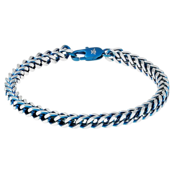 Metro Jewelry Blue Ion Plated Stainless Steel 5 MM Foxtail Chain Bracelet