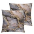 thumbnail image 2 of Acheng Pink Marble Decorative Throw Pillow Cover Case,Marble Outdoor Pillow Cases Square Standard Cushion Covers for Sofa Couch Bed Car,2 Pcs White, 2 of 6