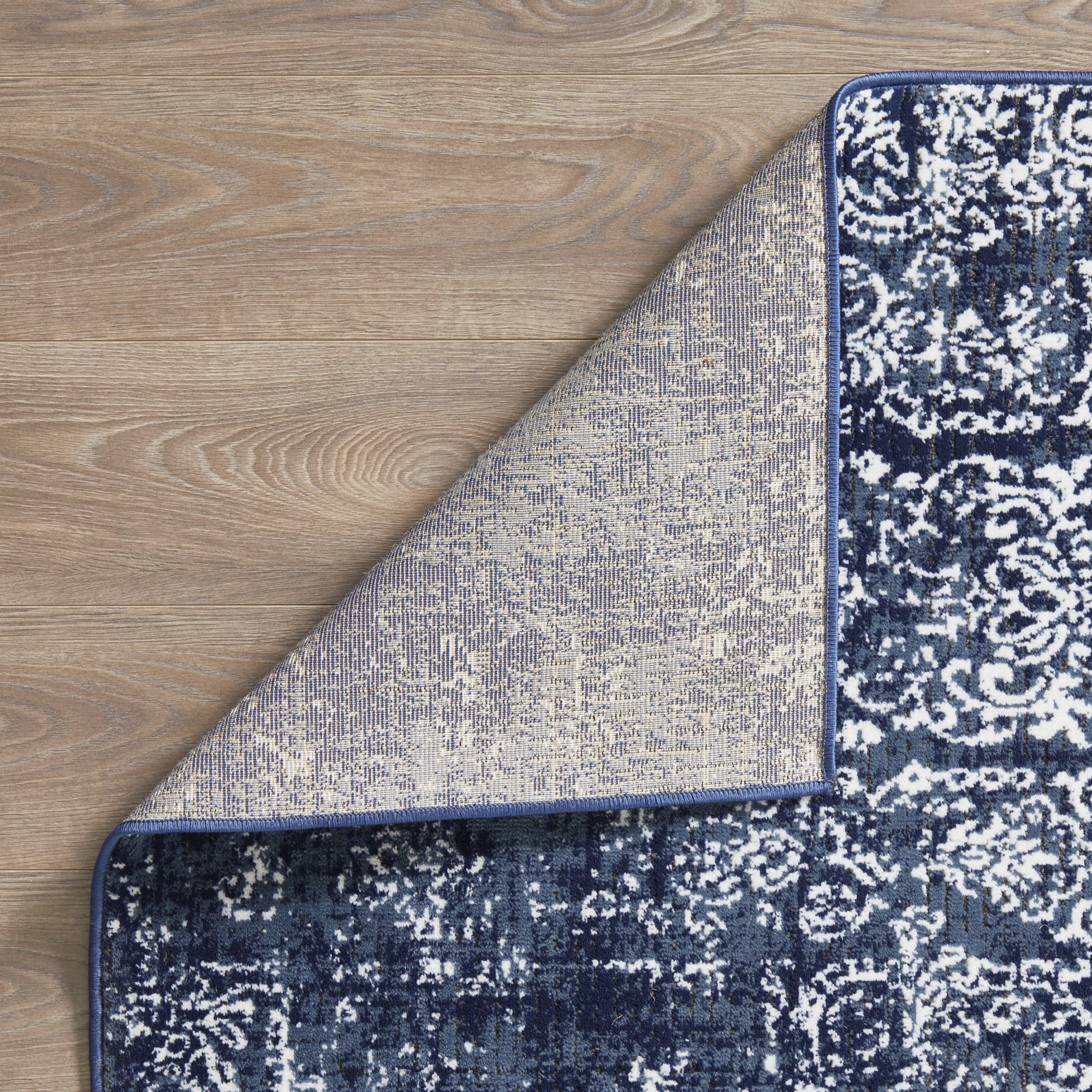 Loomaknoti Aysal Armilli 9' x 12' Distressed Indoor Area Rug , Blue/Cream
