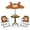 Brown, variant on Costway Kids Picnic Table & Chair Set with 2 Folding Chairs & Height Adjustable Umbrella Brown