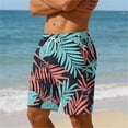 thumbnail image 4 of BVnarty Men's Summer Resort Printed Swim Shorts, Quick Dry Waterproof Material, Elastic Drawstring Waist Casual Holiday Board Shorts Gold XL, 4 of 6