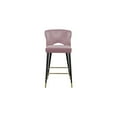thumbnail image 4 of Meridian Furniture Kelly 28"H Velvet Counter Stool in Pink (Set of 2), 4 of 5