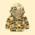 thumbnail image 2 of Atogsazn Kids Rain Jacket Clearance Toddler Kids Baby Boys Girls Fashion Cute Flowers Car Pattern Windproof Jacket Hooded Coat 5-6 Years Yellow, 2 of 4