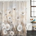 thumbnail image 3 of Spring White Floral Waterproof Fabric Shower Curtain,Watercolor Vintage Beige Flowers Waterproof Fabric Shower Curtain for Bathroom Curtains Bathtubs Shower Curtains with 12 Hooks Extra Long 72x84, 3 of 8