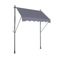 thumbnail image 3 of Tcbosik 78" Manual Retractable Awning for Outdoor, 86" - 122" Height Adjustable Sunshade Shelter with Crank Handle for Backyard, Garden, Balcony, Patio, Grey, 3 of 6