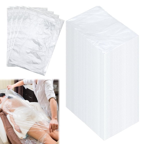 200pcs Plastic Sheeting for Body Wrap, 86x47 Inch Sauna Bag Liners, Disposable Sauna Wrap, Thicken Bag Infrared Blanket for Beauty, Sauna Accessories for Beauty Salon Spa Therapy